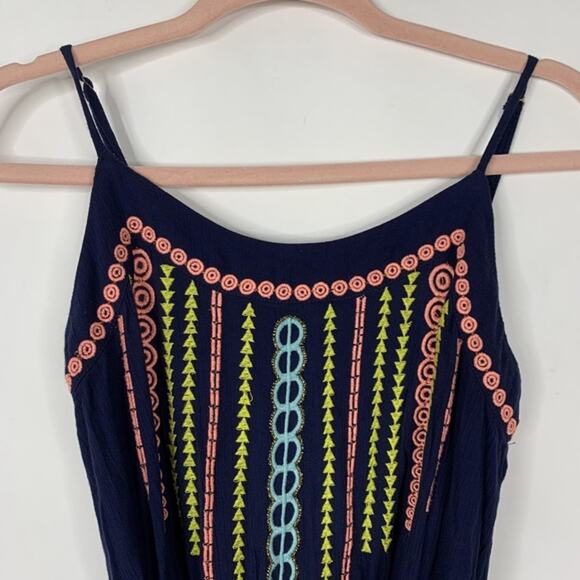 Lilly Pulitzer Beeler Romper True Navy Embroidered Tasseled Drawstring XXS #5274 - Picture 6 of 14